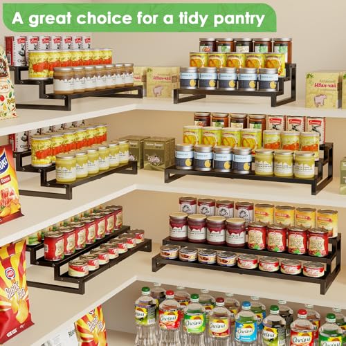 Dmevkic 3-Tier Expandable Can Organizer for Pantry,Adjustable 15''-25'' Metal Can Organizer Holds Up to 24 Cans,Can Holder for Pantry Kitchen Cabinet Countertop,Black - My Kitchen Products