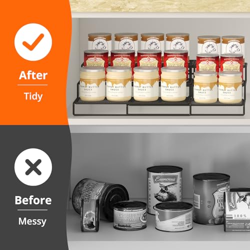 Dmevkic Expandable Can Organizer for Pantry,3-Tier Adjustable Can Organizers and Storage Holds Up to 24 Cans,Can Storage Rack for Pantry,Kitchen,Cabinet - My Kitchen Products