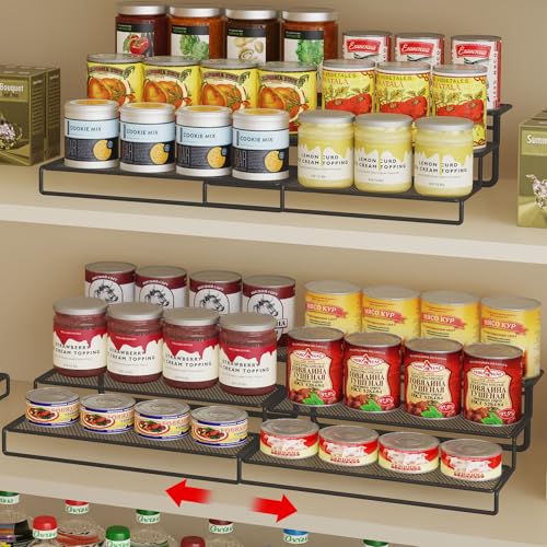Dmevkic Expandable Can Organizer for Pantry,3-Tier Adjustable Can Organizers and Storage Holds Up to 24 Cans,Can Storage