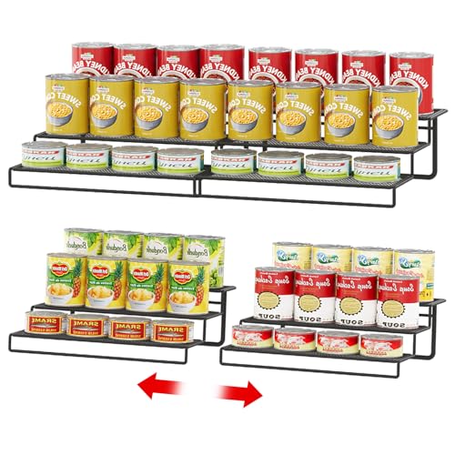 Dmevkic Expandable Can Organizer for Pantry,3-Tier Adjustable Can Organizers and Storage Holds Up to 24 Cans,Can Storage Rack for Pantry,Kitchen,Cabinet - My Kitchen Products