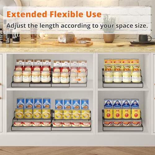 Dmevkic Expandable Can Organizer for Pantry,3-Tier Adjustable Can Organizers and Storage Holds Up to 24 Cans,Can Storage Rack for Pantry,Kitchen,Cabinet - My Kitchen Products