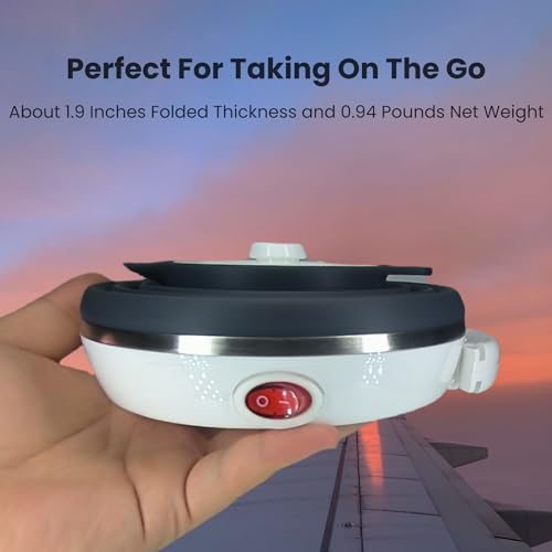 DOFQQG Travel Electric Kettle Small, Collpasible Electric Kettle, Portable Tea Kettle + Paperless Collapsible Pour Over Coffee Dripper, Travel Pour Over Coffee Maker Camping Single Cup (Black) - My Kitchen Products