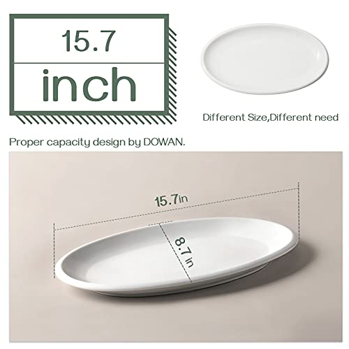 DOWAN 16" Serving Platters, Serving Platters for Wedding, Large Oval Porcelain Serving Tray for Entertaining, Dinner Platters for Serving Food Appetizers Meat, Serving Dishes for Parties, Set of 2 - My Kitchen Products