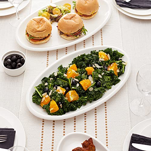DOWAN 16" Serving Platters, Serving Platters for Wedding, Large Oval Porcelain Serving Tray for Entertaining, Dinner Platters for Serving Food Appetizers Meat, Serving Dishes for Parties, Set of 2 - My Kitchen Products