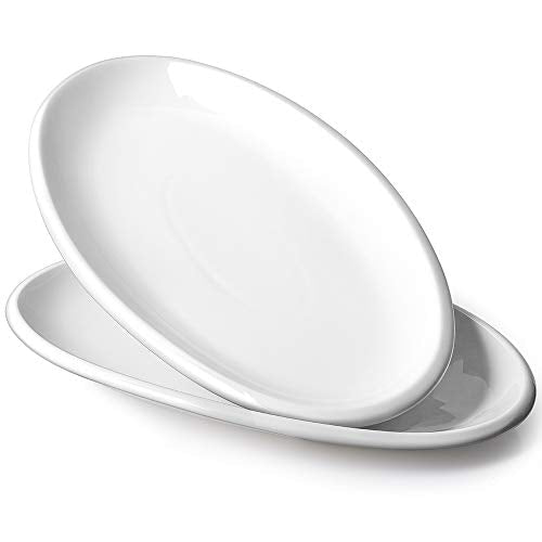 DOWAN 16" Serving Platters, Serving Platters for Wedding, Large Oval Porcelain Serving Tray for Entertaining, Dinner