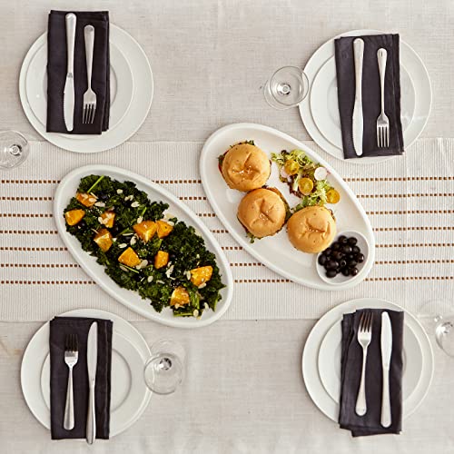 DOWAN 16" Serving Platters, Serving Platters for Wedding, Large Oval Porcelain Serving Tray for Entertaining, Dinner Platters for Serving Food Appetizers Meat, Serving Dishes for Parties, Set of 2 - My Kitchen Products