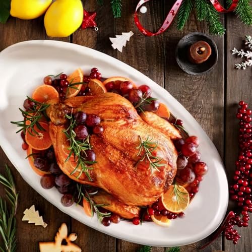 DOWAN 16" Serving Platters, Serving Platters for Wedding, Large Oval Porcelain Serving Tray for Entertaining, Dinner Platters for Serving Food Appetizers Meat, Serving Dishes for Parties, Set of 2 - My Kitchen Products