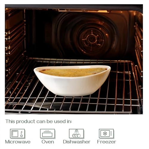DOWAN 9.25" Serving Bowls, Large Oval Serving Dishes for Wedding and Dinner Parties, 35 Oz for Salad, Side Dishes, Pasta, Oval Shape, Microwave & Dishwasher Safe, Set of 4, Soft White - My Kitchen Products
