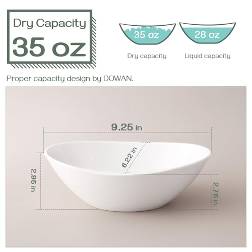 DOWAN 9.25" Serving Bowls, Large Oval Serving Dishes for Wedding and Dinner Parties, 35 Oz for Salad, Side Dishes, Pasta, Oval Shape, Microwave & Dishwasher Safe, Set of 4, Soft White - My Kitchen Products