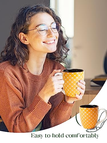 DOWAN Coffee Mugs Set of 6, 16 oz Large Porcelain Mug, Ceramic Tea Cups with Handle for Men Women, Mug Gift Set, Housewarming Wedding Gift - My Kitchen Products