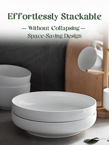 DOWAN Pasta Bowls, 65 oz Large Salad Bowls Set of 2, 10'' Serving Bowls for Wedding, Ceramic Shallow Bowl Plates, Serving Dishes for Entertaining, Microwave Dishwasher Safe - My Kitchen Products