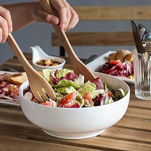 DOWAN Serving Bowls, 9.5" Large Salad Bowls for Entertaining, Side Dishes, Pho, Pasta, Centerpiece Bowls for Dinner Parties, Kitchen Decor, Microwave & Dishwasher Safe, White - My Kitchen Products