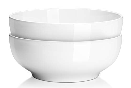 DOWAN Serving Bowls, 9.5" Large Salad Bowls for Entertaining, Side Dishes, Pho, Pasta, Centerpiece Bowls for Dinner