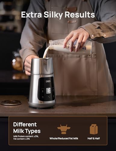 DREO Milk Frother, All-in-1 Electric Foam Maker for Coffee, 15oz/450ml Automatic Foam Frother for Latte Art-level Microfoam, 30+ Drinks, Easy to Clean, Dishwasher Safe, LED display - My Kitchen Products