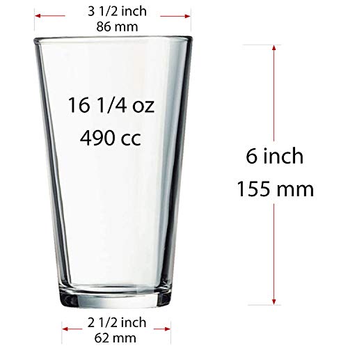 Drinking Glasses Set of 12-16 oz Glass Cups - Pint & Beer Glasses - Dishwasher Safe Water Glasses - Highball Tumblers - My Kitchen Products