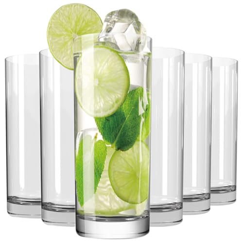 Drinking Glasses Set of 6, 16oz Crystal Highball