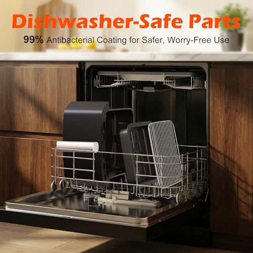 Dual Basket Air Fryer, 12.6QT Family-Size for 10–12 People, XL Basket for 6LB Whole Chicken, DoubleStack Compact Design, 10-in-1 Functions with Reheat, Dehydrate & SyncFinish, Dishwasher-Safe, Black - My Kitchen Products