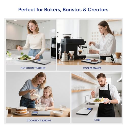 Dual Platform Food Kitchen Scale with 0.01g/0.001oz High Precision, 15kg/33lb Bakery Scale, Dual Accuracy Kitchen Scale for Sourdough Bread, Baking and Cooking with 7 Unit Tare and Totalizer - My Kitchen Products