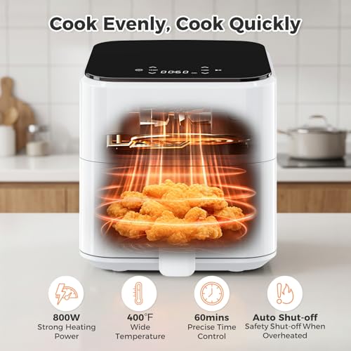 DUMOS 3 Qt Air Fryer, Compact Digital Airfryer with Auto Shut-Off, Fast Cooking for Quick Easy Meals, Space Saving Mini Air Fryer for Small Kitchens, Apartments & Singles - My Kitchen Products