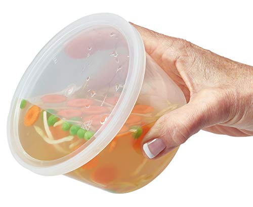DuraHome Food Storage Containers with Lids 8oz, 16oz, 32oz Freezer Deli Cups Combo Pack, 44 Sets BPA-Free Leakproof Round Clear Takeout Container Meal Prep Microwavable, Airtight Lids (Mixed Sizes) - My Kitchen Products