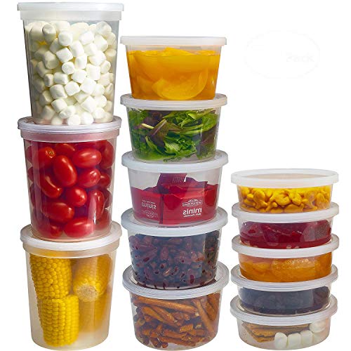 DuraHome Food Storage Containers with Lids 8oz, 16oz, 32oz Freezer Deli Cups Combo Pack, 44 Sets BPA-Free Leakproof Round Clear Takeout Container Meal Prep Microwavable, Airtight Lids (Mixed Sizes) - My Kitchen Products