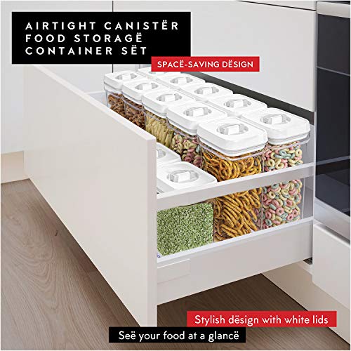 DWËLLZA KITCHEN Airtight Food Storage Containers for Pantry With White Lids 1L - 6 Pack - Clear Plastic Air Tight Kitchen Containers Pantry Organization and Storage BPA-Free Keeps Food Fresh & Dry - My Kitchen Products