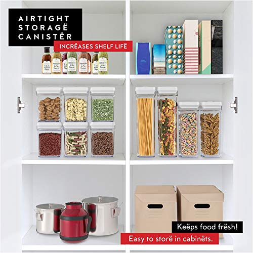 DWËLLZA KITCHEN Airtight Food Storage Containers for Pantry With White Lids 1L - 6 Pack - Clear Plastic Air Tight Kitchen Containers Pantry Organization and Storage BPA-Free Keeps Food Fresh & Dry - My Kitchen Products