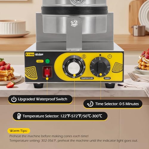 Dyna-Living Commercial Waffle Maker Restaurant, 1200W Professional Waffle Maker Commercial Waffle Iron Non-stick Classic Waffle Machine Electric Waffle Bowl Maker for Home, Hotel - My Kitchen Products