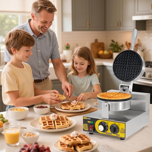 Dyna-Living Commercial Waffle Maker Restaurant, 1200W Professional Waffle Maker Commercial Waffle Iron Non-stick Classic Waffle Machine Electric Waffle Bowl Maker for Home, Hotel - My Kitchen Products