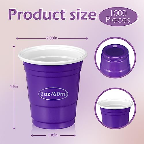 Eaasty 1000 Packs Plastic Shot Glasses 2oz/ 60ml Disposable Shot Glasses Bulk Assorted Party Cup for Kids Birthday Wedding Restaurant Kitchen BBQ Picnic Camping Daily Life,10 Color - My Kitchen Products