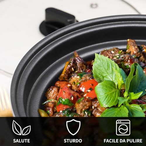 Eamoment 5.5QT Programmable Slow Cooker With Timer,Non Stick Aluminum Alloy Liner.SLOW COOK HIGH/SLOW COOK LOW/WHITE RICE/STEAM/SAUTE/WARM/DELAY,and Other Practical Functions - My Kitchen Products