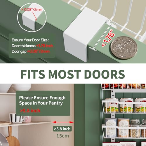 Eastherry Over The Door Organizer，8-Tier Over The Door Pantry Organizer with Adjustable Baskets，Metal Hanging Pantry Organizers and Storage for Kitchen, Back of Door Seasoning Rack (White) - My Kitchen Products