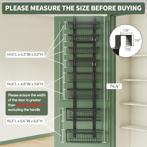 Eastherry Over The Door Organizer，8-Tier Over The Door Pantry Organizer with Adjustable Baskets，Metal Hanging Pantry Organizers and Storage for Kitchen, Back of Door Seasoning Rack (Black) - My Kitchen Products