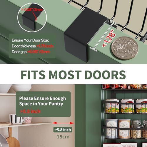 Eastherry Over The Door Organizer，8-Tier Over The Door Pantry Organizer with Adjustable Baskets，Metal Hanging Pantry Organizers and Storage for Kitchen, Back of Door Seasoning Rack (Black) - My Kitchen Products