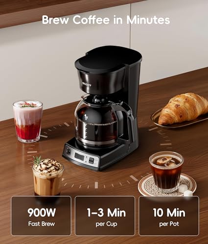ecozy 12-Cup Drip Coffee Maker with Electric Coffee Grinder Combos, Programmable Coffee Machine with Washable Basket Filter, Auto Shutoff Function, No Drip Pause & Pour, Brezzano DuoSet - My Kitchen Products