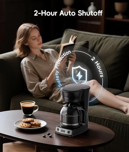 ecozy 12-Cup Drip Coffee Maker with Electric Coffee Grinder Combos, Programmable Coffee Machine with Washable Basket Filter, Auto Shutoff Function, No Drip Pause & Pour, Brezzano DuoSet - My Kitchen Products