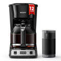 ecozy 12-Cup Drip Coffee Maker with Electric Coffee Grinder Combos, Programmable Coffee Machine with Washable Basket Filter, Auto Shutoff Function, No Drip Pause & Pour, Brezzano DuoSet - My Kitchen Products