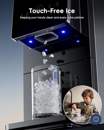 ecozy Nugget Ice Makers Dispenser 40 lbs Per Day Pebble Sonic Ice Machine Countertop, Touch-Free Ice, Self-Cleaning, Mistalo Drop Slim for Home Kitchen Office - My Kitchen Products