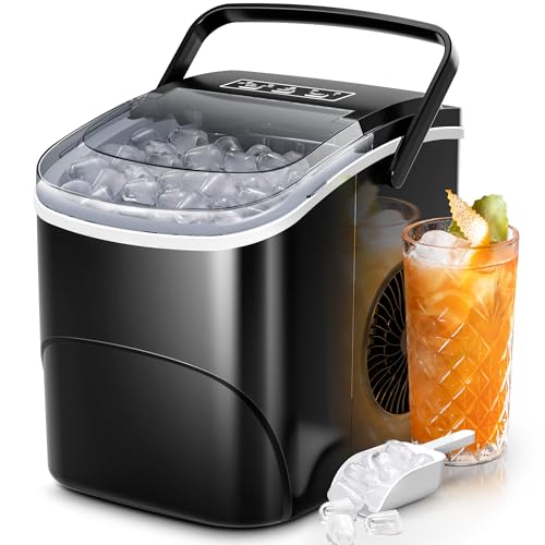 Electactic Ice Makers Countertop,26Lbs/24H,9 Cubes in 6 Mins,Portable Ice Maker Machine with Self-Cleaning,2 Sizes of Bullet Ice,Perfect for Home Kitchen(Black) - My Kitchen Products