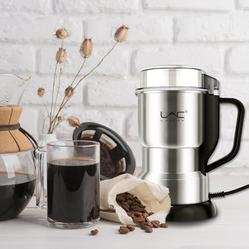 Electric Coffee Grinder & Spice Grinder, 150W Fast Grinding with Stainless Steel Blades | for Coffee Beans, Spices, Seeds, Herbs | Dry Food Mill | Mini Kitchen Grinder (With handle) - My Kitchen Products