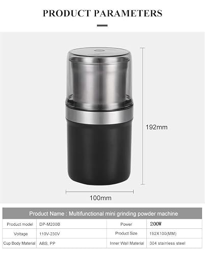 Electric Coffee Grinder Spice Herbal Grinder, with 1 Stainless Steel Blades Removable Stainless Steel Bowl,200W Motor High-efficiency Grinding for Herb,Spices Coffee, Nuts est - My Kitchen Products