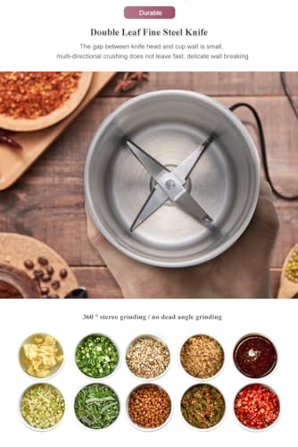 Electric Coffee Grinder Spice Herbal Grinder, with 1 Stainless Steel Blades Removable Stainless Steel Bowl,200W Motor High-efficiency Grinding for Herb,Spices Coffee, Nuts est - My Kitchen Products