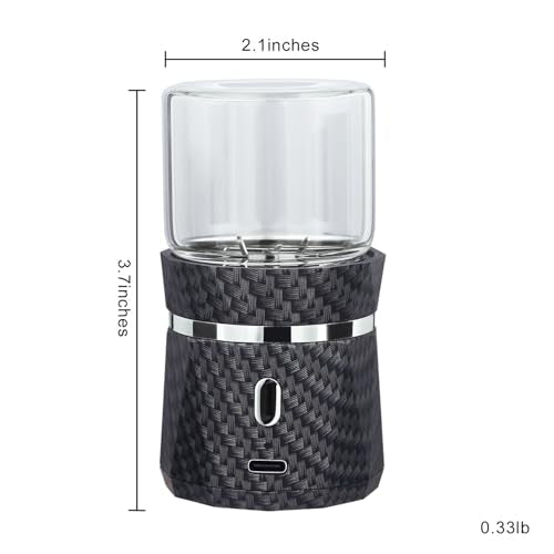 Electric Grinder Automatic Mini Size Spice Crusher with 2PCS Glass Jar of 1.7oz/50ml Rechargeable (not for grinding nut & coffee bean), Carbon Fiber Pattern - My Kitchen Products