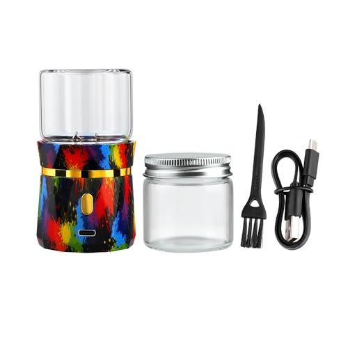 Electric Grinder, Small Spice Grinder Electric Grinders Mini Size 2inx3.5inches with 2pcs 1.7oz/50ml Glass Jar Rechargeable Automatic Small Grinder - My Kitchen Products