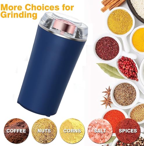 Electric Herb Grinder 200W Powerful Fast Grinding for Dry Spices Flower Buds with Brush, Easy On/Off One-Touch Push Button Powder Grinder Perfect For Herbs, Spices, Nuts, Grains and Coffee Beans - My Kitchen Products