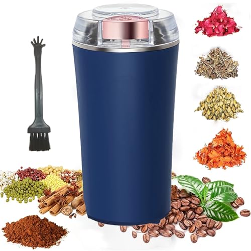 Electric Herb Grinder 200W Powerful Fast Grinding for Dry Spices Flower Buds with Brush, Easy On/Off One-Touch Push Button Powder Grinder Perfect For Herbs, Spices, Nuts, Grains and Coffee Beans - My Kitchen Products