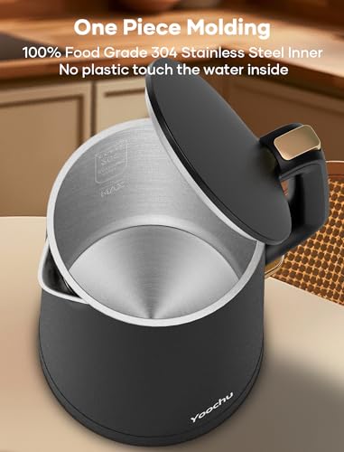 Electric Kettle, Double Wall 1.7L Stainless Steel Cool Touch, Water Boiler & Heater, 1500W Hot Tea Pot, Boil Dry Protection & Cordless Base, BPA-Free, Black - My Kitchen Products