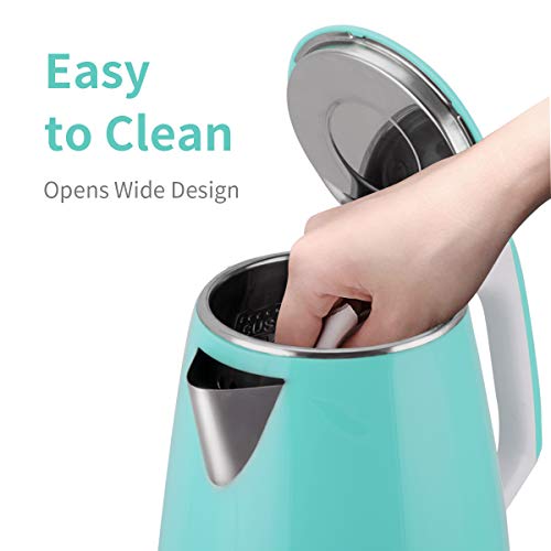 Electric Kettle(BPA Free), Double Wall Water Boiler Heater, Stainless Steel Interior, Cool Touch Coffee Pot & Tea Kettle, Auto Shut-Off and Boil-Dry Protection, 1.5L, 2 Year Warranty - My Kitchen Products