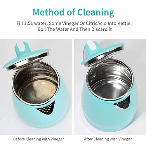 Electric Kettle(BPA Free), Double Wall Water Boiler Heater, Stainless Steel Interior, Cool Touch Coffee Pot & Tea Kettle, Auto Shut-Off and Boil-Dry Protection, 1.5L, 2 Year Warranty - My Kitchen Products