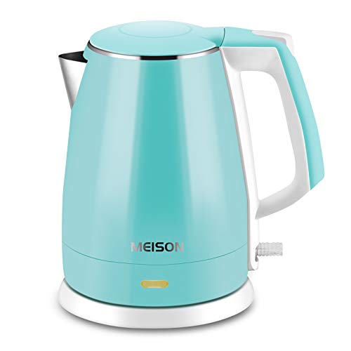 Electric Kettle(BPA Free), Double Wall Water Boiler Heater, Stainless Steel Interior, Cool Touch Coffee Pot & Tea Kettle, Auto Shut-Off and Boil-Dry Protection, 1.5L, 2 Year Warranty - My Kitchen Products